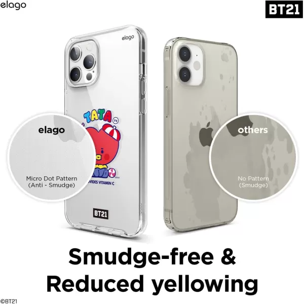 elago BT21 Hybrid Case Compatible with iPhone 12 Pro Max 67 Inch Durable Full Body Protection Raised Lip Screen amp Camera ProtectionOfficial Merchandise TATATATA