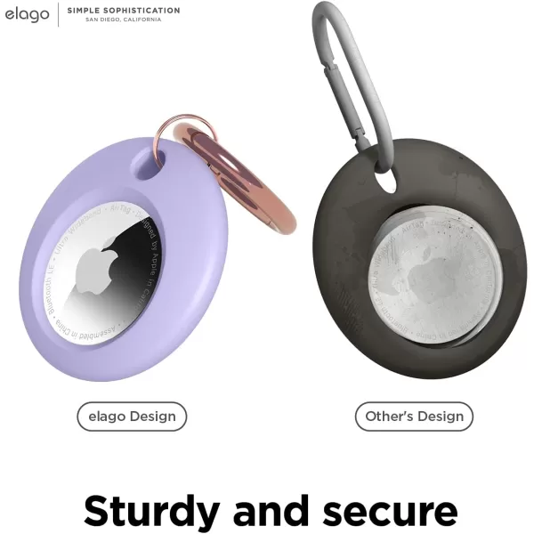 elago Basic Case Compatible with AirTag Keychain  Full Protection Keychain Included Slim and Simple Design Premium Food Grade Silicone ScratchFree Safe for Kids and Pets Stone 1PCLavender