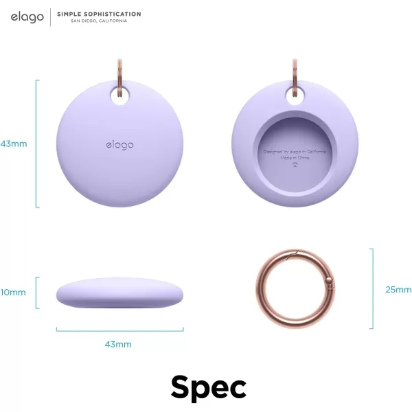 elago Basic Case Compatible with AirTag Keychain  Full Protection Keychain Included Slim and Simple Design Premium Food Grade Silicone ScratchFree Safe for Kids and Pets Stone 1PCLavender