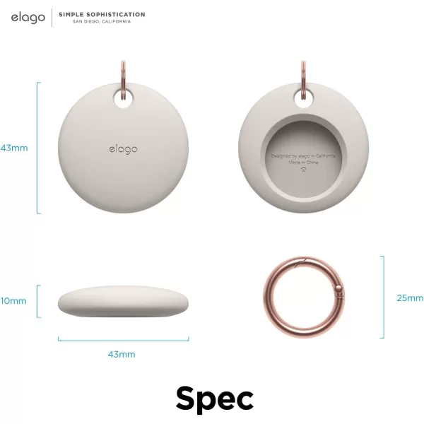 elago Basic Case Compatible with AirTag Keychain  Full Protection Keychain Included Slim and Simple Design Premium Food Grade Silicone ScratchFree Safe for Kids and Pets Stone 1PCStone