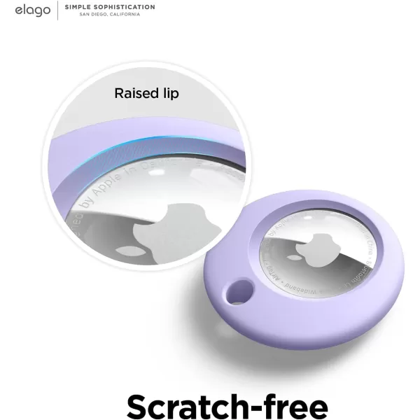 elago Basic Case Compatible with AirTag Keychain  Full Protection Keychain Included Slim and Simple Design Premium Food Grade Silicone ScratchFree Safe for Kids and Pets Stone 1PCLavender