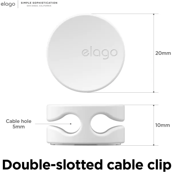 elago Cable Management Buttons  Desk Organizers Desk Accessories Cable Clips Cord Organizer Office Home Office 2 Cable Holding Slots Flexible TPU Cable Tie Included 7pcs WhiteWhite