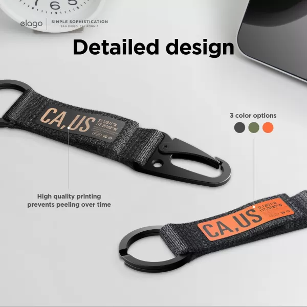 elago Carabiner Strap Clips D Ring for Camping Hiking Outdoor Gym Zinc Alloy Carabiner PP Weaving  Durable Long Lasting Flexibility StrengthBlack