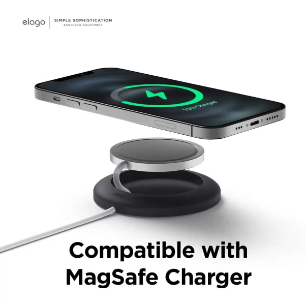 elago Charging Pad Compatible with MagSafe Charger Compatible with iPhone 15 14 13 12 Models AirPods Pro amp AirPods 3  Magnetic Charger Holder AntiSlip White Magsafe Charger Not IncludedBlack