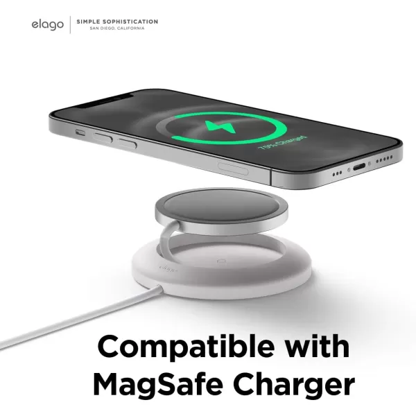 elago Charging Pad Compatible with MagSafe Charger Compatible with iPhone 15 14 13 12 Models AirPods Pro amp AirPods 3  Magnetic Charger Holder AntiSlip White Magsafe Charger Not IncludedWhite