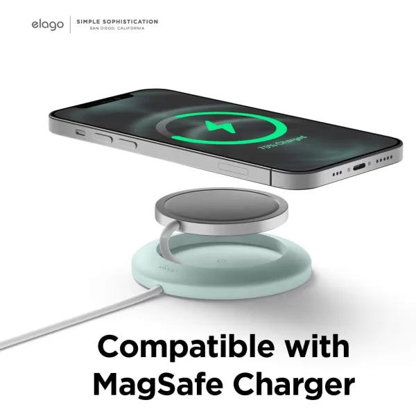 elago Charging Pad Compatible with MagSafe Charger Compatible with iPhone 15 14 13 12 Models AirPods Pro amp AirPods 3  Magnetic Charger Holder AntiSlip White Magsafe Charger Not IncludedMint