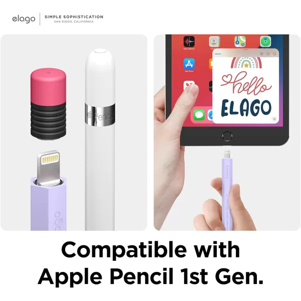 elago Classic Pencil Case Compatible with Apple Pencil 1st Generation Perfect Grip Protective Skin Cover Silicone SleeveLavender