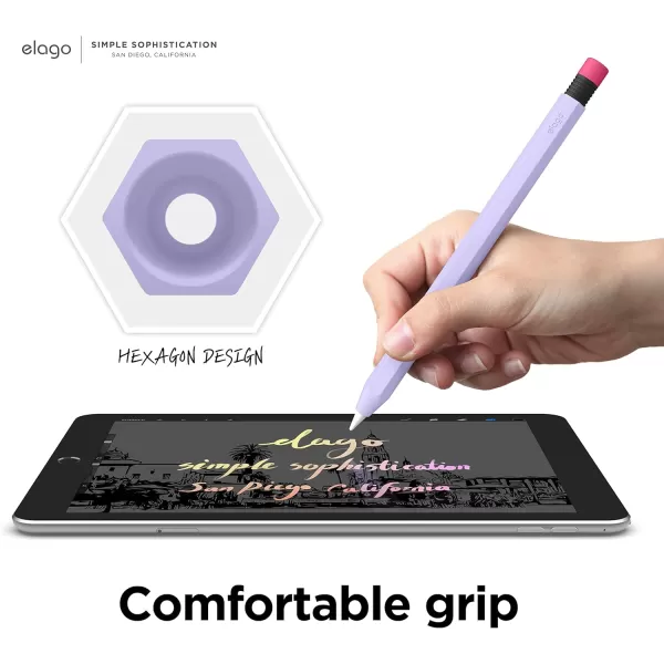 elago Classic Pencil Case Compatible with Apple Pencil 1st Generation Perfect Grip Protective Skin Cover Silicone SleeveLavender