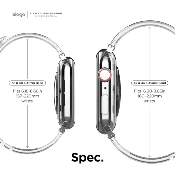 elago Clear Band Compatible with Apple Watch Band Ultra2UltraSE9876SE54321 38mm 40mm 41mm 42mm 44mm 45mm 49mm  Transparent Protective Band Watch Strap Connector Included384041