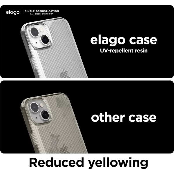 elago Clear Case Compatible with iPhone 14 Case Clear  61 Inch  TPU Hybrid Technology AntiYellowing Pattern Glass Glowing Effect Shockproof Bumper Cover Full Body Protection  Made in KoreaClear