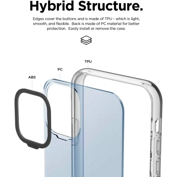 elago Clear Hybrid Case Compatible with iPhone 11 Neon YellowAqua Blue