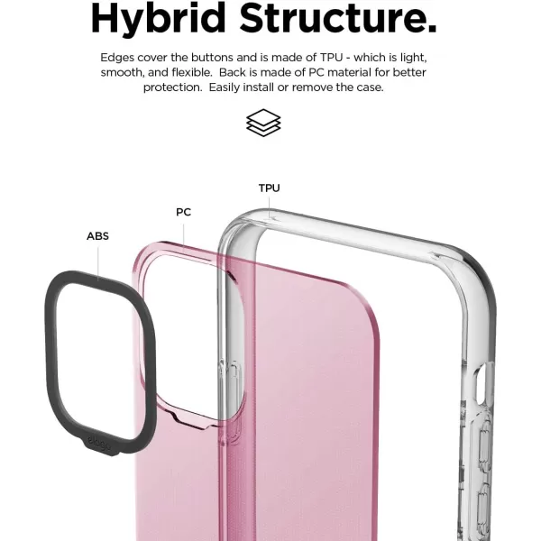 elago Clear Hybrid Case Compatible with iPhone 11 Neon YellowLovely Pink