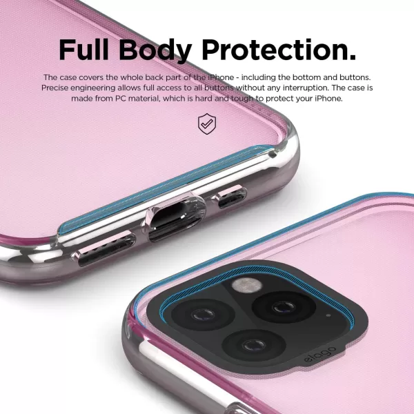 elago Clear Hybrid Case Compatible with iPhone 11 Neon YellowLovely Pink