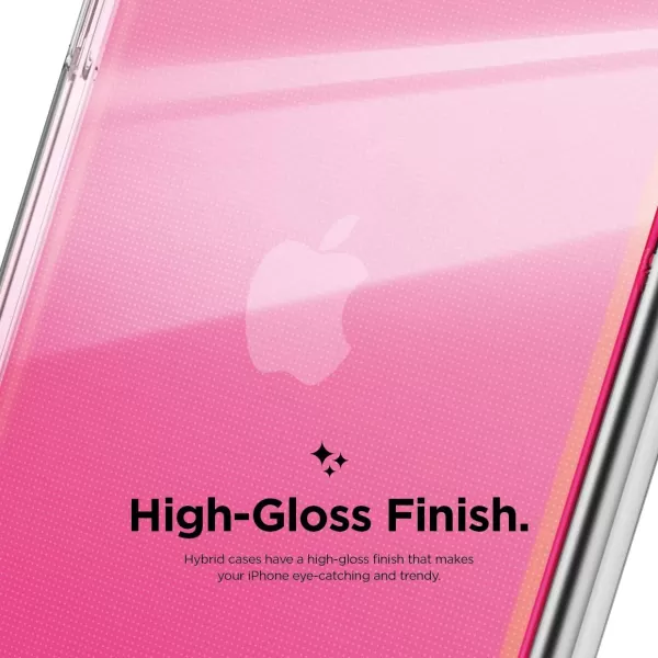 elago Clear Hybrid Case Compatible with iPhone 11 Neon YellowNeon Pink