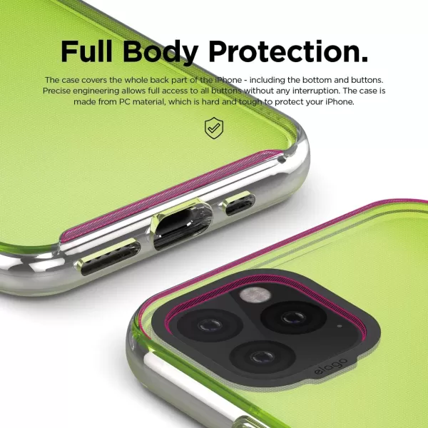 elago Clear Hybrid Case Compatible with iPhone 11 Neon YellowNeon Yellow