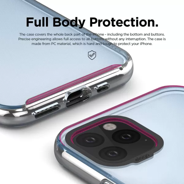 elago Clear Hybrid Case Compatible with iPhone 11 Pro Aqua BlueAqua Blue