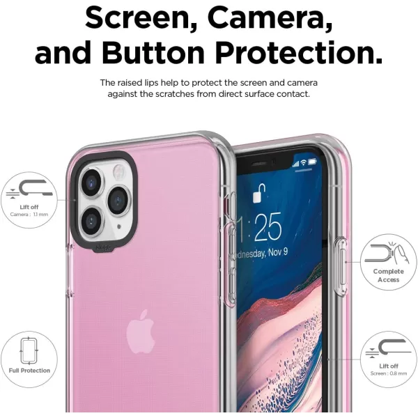 elago Clear Hybrid Case Compatible with iPhone 11 Pro Aqua BlueLovely Pink