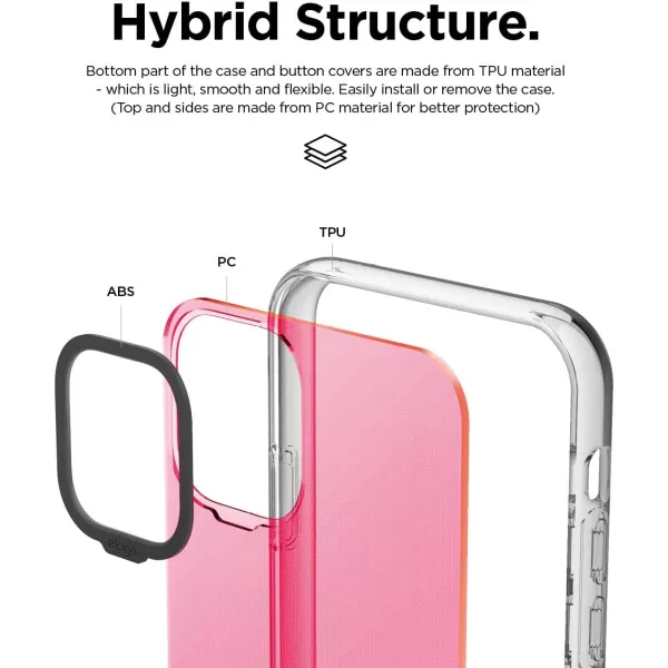 elago Clear Hybrid Case Compatible with iPhone 11 Pro Aqua BlueNeon Pink