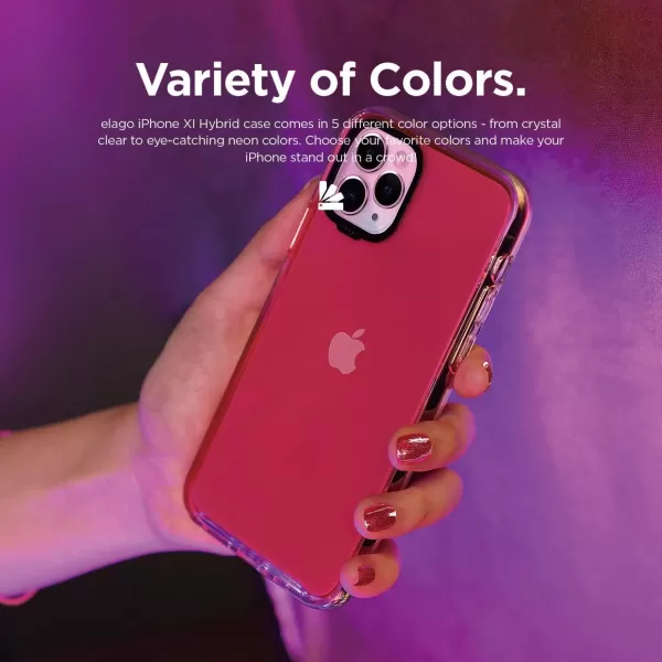 elago Clear Hybrid Case Compatible with iPhone 11 Pro Aqua BlueNeon Pink