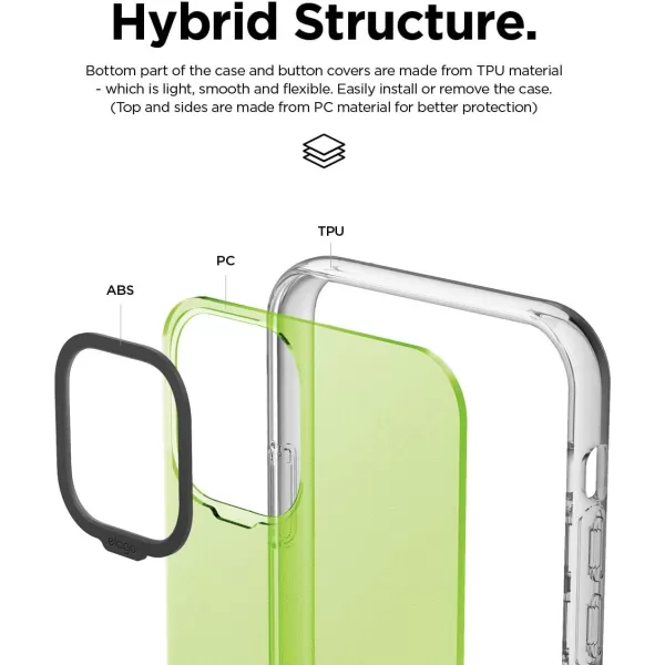 elago Clear Hybrid Case Compatible with iPhone 11 Pro Aqua BlueNeon Yellow