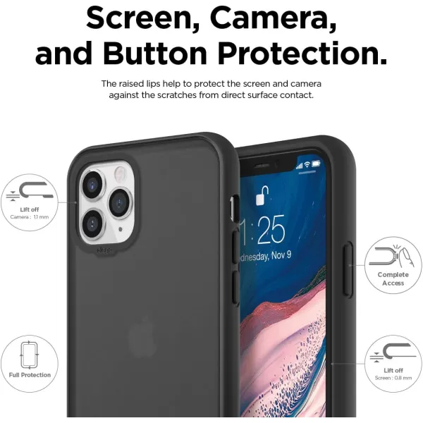 elago Clear Hybrid Case Compatible with iPhone 11 Pro Aqua BlueSF Dark Grey