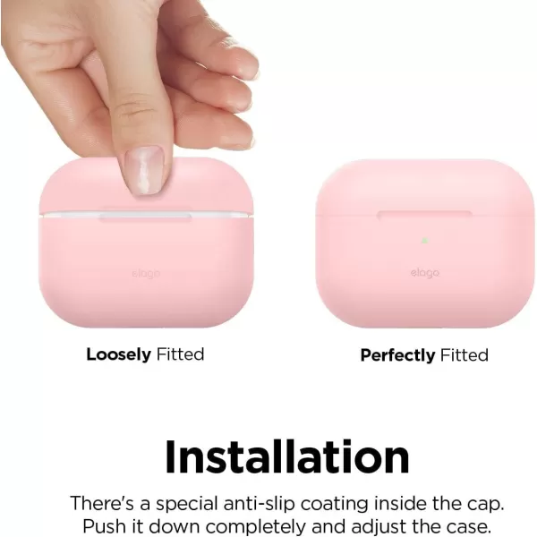 elago Compatible with AirPods Pro 2 Case 2022 Silicone Case with Keychain Compatible with Apple AirPods Pro 2nd Generation Case Front LED Visible Supports Wireless Charging Jean IndigoLovely Pink