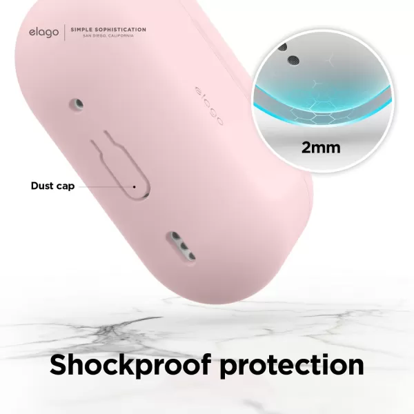 elago Compatible with AirPods Pro 2 Case 2022 Silicone Case with Keychain Compatible with Apple AirPods Pro 2nd Generation Case Front LED Visible Supports Wireless Charging Jean IndigoLovely Pink