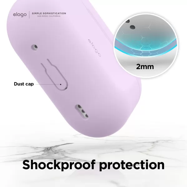 elago Compatible with AirPods Pro 2 Case 2022 Silicone Case with Keychain Compatible with Apple AirPods Pro 2nd Generation Case Front LED Visible Supports Wireless Charging Jean IndigoLavender