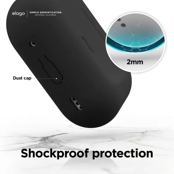 elago Compatible with AirPods Pro 2 Case 2022 Silicone Case with Keychain Compatible with Apple AirPods Pro 2nd Generation Case Front LED Visible Supports Wireless Charging Jean IndigoBlack