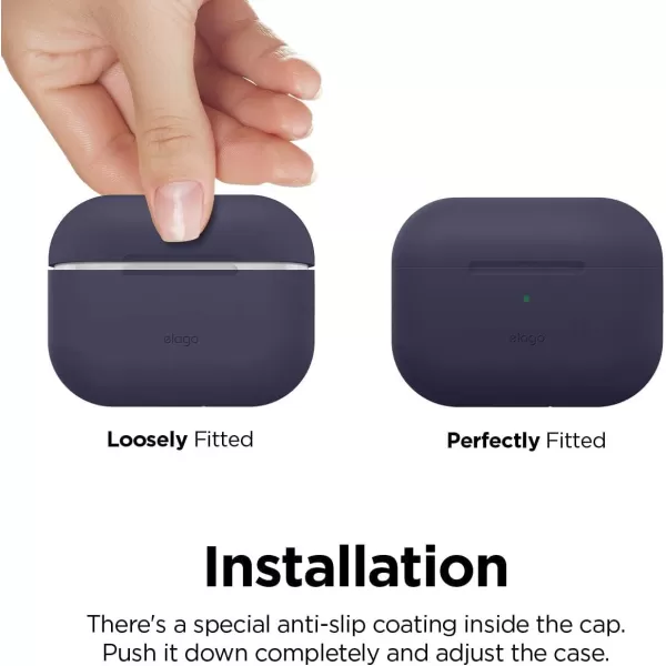 elago Compatible with AirPods Pro 2 Case 2022 Silicone Case with Keychain Compatible with Apple AirPods Pro 2nd Generation Case Front LED Visible Supports Wireless Charging Jean IndigoJean Indigo