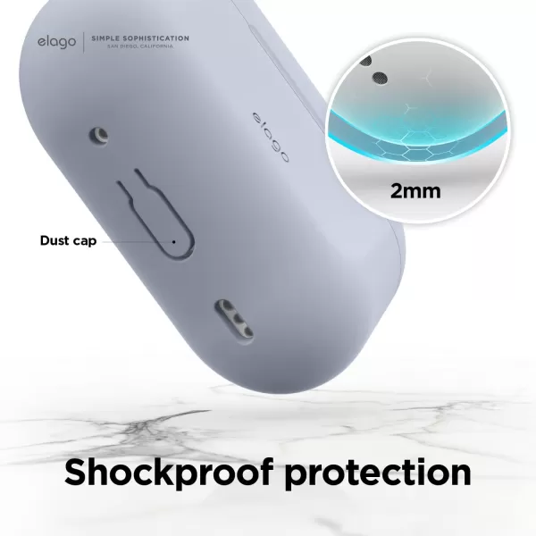 elago Compatible with AirPods Pro 2 Case 2022 Silicone Case with Keychain Compatible with Apple AirPods Pro 2nd Generation Case Front LED Visible Supports Wireless Charging Jean IndigoLight Blue