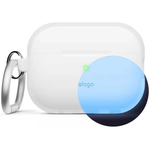 elago Compatible with AirPods Pro 2 Case 2022 Silicone Case with Keychain Compatible with Apple AirPods Pro 2nd Generation Case Front LED Visible Supports Wireless Charging Jean IndigoNightglow Blue