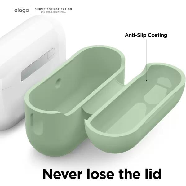 elago Compatible with AirPods Pro 2nd Generation Case 2022 Protective Silicone Case Compatible with Apple AirPods Pro 2 Front LED Visible Supports Wireless Charging MintPastel Green