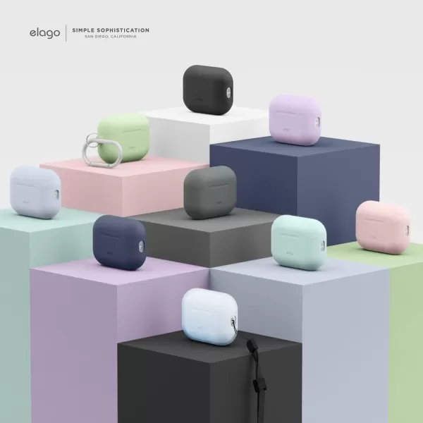 elago Compatible with AirPods Pro 2nd Generation Case 2022 Protective Silicone Case Compatible with Apple AirPods Pro 2 Front LED Visible Supports Wireless Charging MintLavender