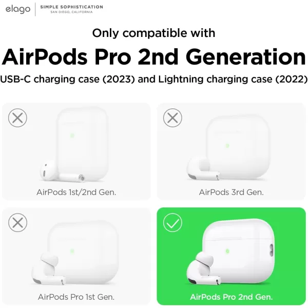 elago Compatible with AirPods Pro 2nd Generation Case Clear Cover  Compatible with AirPods Pro 2 Case Protective Case Cover Shockproof Wireless Charging Reduced Yellowing TransparentNeon Hotpink