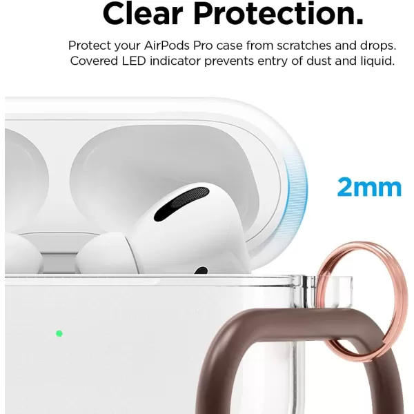 elago Compatible with AirPods Pro Case Clear  High Rating TPU Transparent Shockproof Protective Case Cover with Keychain Gel Tape Included Wireless Charging Neon YellowTransparent