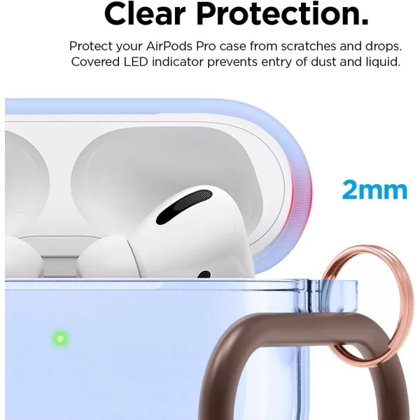 elago Compatible with AirPods Pro Case Clear  High Rating TPU Transparent Shockproof Protective Case Cover with Keychain Gel Tape Included Wireless Charging Neon YellowAqua Blue