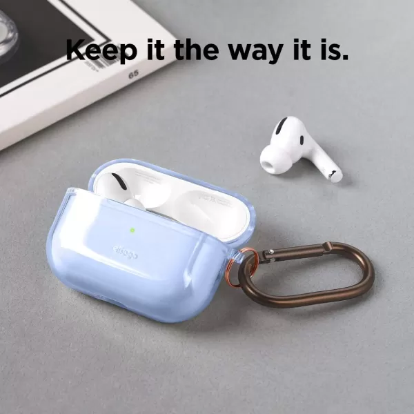 elago Compatible with AirPods Pro Case Clear  High Rating TPU Transparent Shockproof Protective Case Cover with Keychain Gel Tape Included Wireless Charging Neon YellowAqua Blue