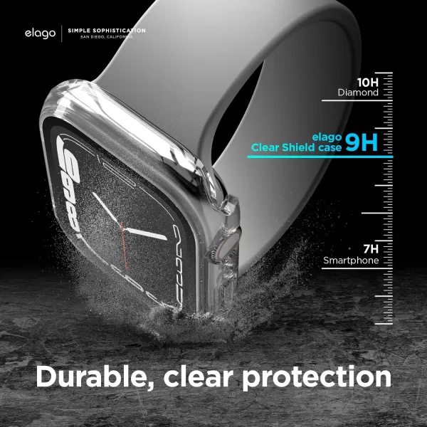 elago Compatible with Apple Watch Series 9 8 7 Screen Protector Clear Shield Compatible with iWatch 45mm 41mm Protection Hard PC  Tempered Glass Full Access Charge Directly 45mm ClearClear 41mm