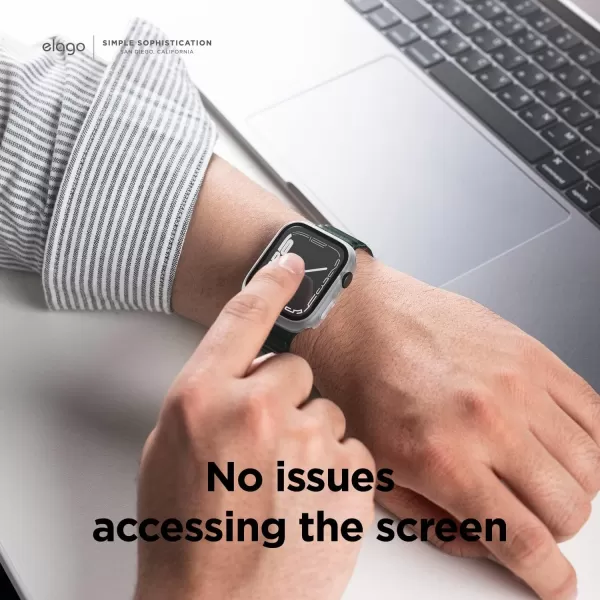 elago Compatible with Apple Watch Series 9 8 7 Screen Protector Clear Shield Compatible with iWatch 45mm 41mm Protection Hard PC  Tempered Glass Full Access Charge Directly 45mm ClearClear 45mm