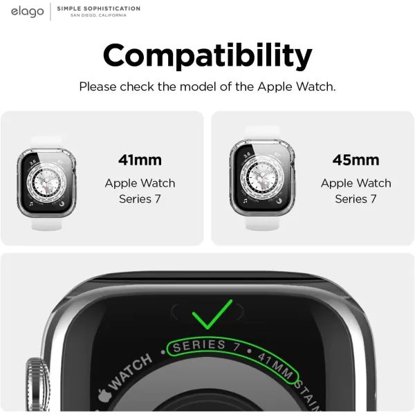 elago Compatible with Apple Watch Series 9 8 7 Screen Protector Clear Shield Compatible with iWatch 45mm 41mm Protection Hard PC  Tempered Glass Full Access Charge Directly 45mm ClearClear 41mm