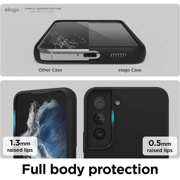 elago Compatible with Samsung Galaxy S22 Case  Liquid Silicone Case Full Body Screen Camera Protective Cover Shockproof Slim Phone Case AntiScratch Soft Microfiber Lining 61 inch Sand PinkBlack