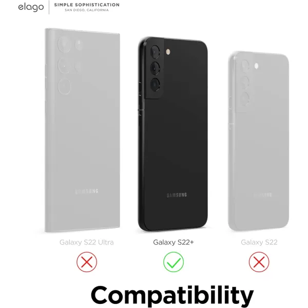 elago Compatible with Samsung Galaxy S22 Plus Case  Liquid Silicone Case Full Body Screen Camera Protective Cover Shockproof Slim Phone Case AntiScratch Soft Microfiber Lining 66 inch StoneBlack