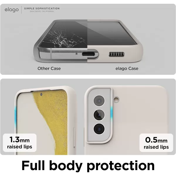 elago Compatible with Samsung Galaxy S22 Plus Case  Liquid Silicone Case Full Body Screen Camera Protective Cover Shockproof Slim Phone Case AntiScratch Soft Microfiber Lining 66 inch StoneStone