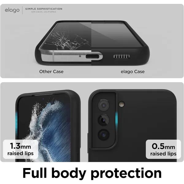 elago Compatible with Samsung Galaxy S22 Plus Case  Liquid Silicone Case Full Body Screen Camera Protective Cover Shockproof Slim Phone Case AntiScratch Soft Microfiber Lining 66 inch StoneBlack