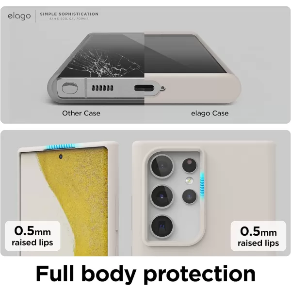 elago Compatible with Samsung Galaxy S22 Ultra Case  Liquid Silicone Case Full Body Screen Camera Protective Cover Shockproof Slim Phone Case AntiScratch Soft Microfiber Lining 68 inch BlackStone