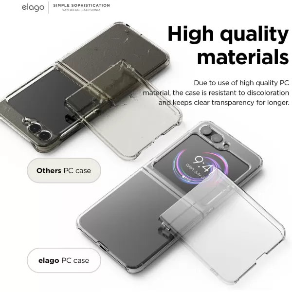 elago Compatible with Samsung Galaxy Z Flip 5 Case  Clear Case Hard PC Cover AntiYellowing Crystal Clear Shockproof Bumper Cover Full Body Protectionelago Compatible with Samsung Galaxy Z Flip 5 Case  Clear Case Hard PC Cover AntiYellowing Crystal Clear Shockproof Bumper Cover Full Body Protection