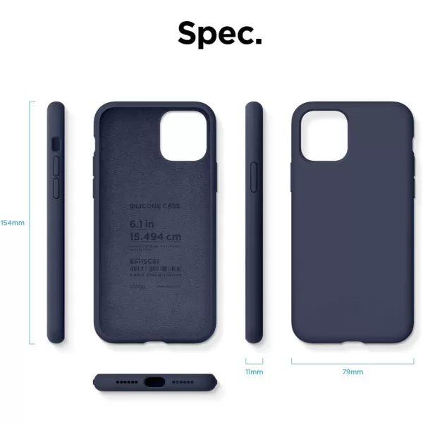 elago Compatible with iPhone 11 Case Liquid Silicone Case Full Body Protective Cover AntiScratch Soft Microfiber 61 inch RediPhone 11 Jean Indigo