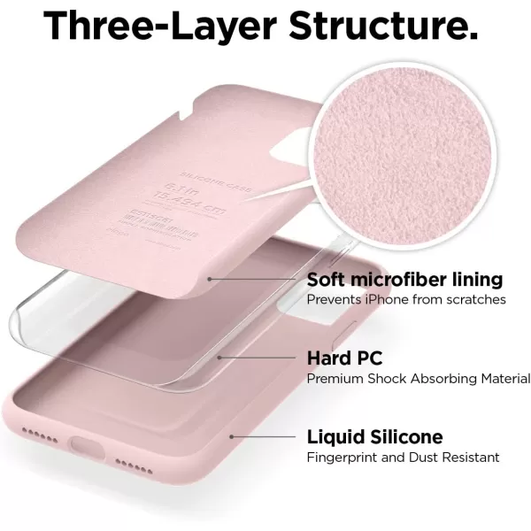 elago Compatible with iPhone 11 Case Liquid Silicone Case Full Body Protective Cover AntiScratch Soft Microfiber 61 inch RediPhone 11 Lovely Pink