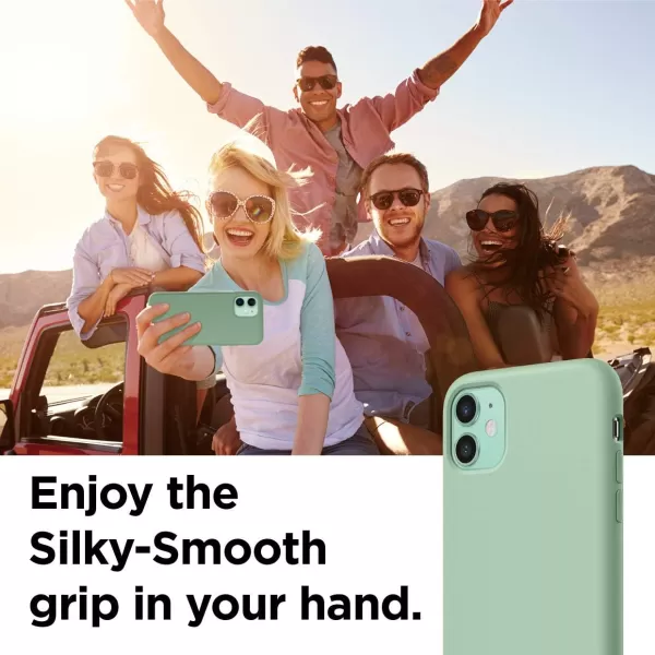 elago Compatible with iPhone 11 Case Liquid Silicone Case Full Body Protective Cover AntiScratch Soft Microfiber 61 inch RediPhone 11 Pastel Green